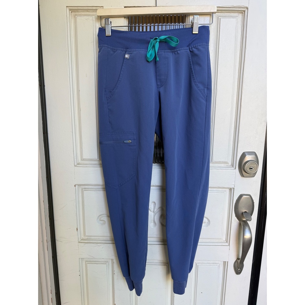 Figs Zamora Jogger Scrub Bottoms Big Sky Blue PO 1525 Size XXS Petite W18SW2005P
